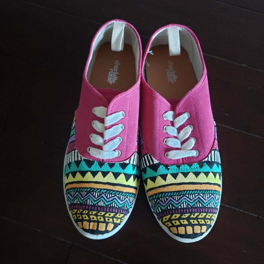 Custom Hand Painted Sneakers. Sz 10.